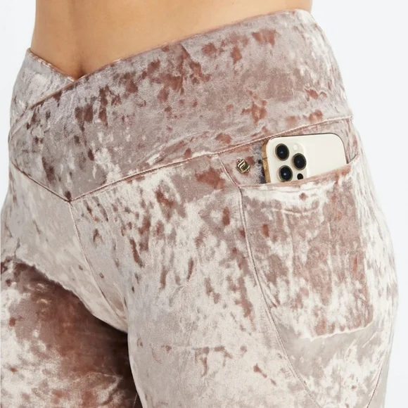 Fabletics Crushed Velour Crossover Leggings - Picture 2 of 9